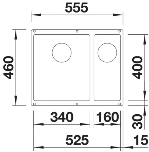 Мойка BLANCO SUBLINE 340/160-U Silgranit антрацит, чаша справа фото 3