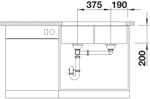Мойка BLANCO SUBLINE 350/350-U Silgranit черный фото 5