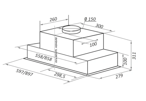 Встраиваемая кухонная вытяжка MAUNFELD Fantasy Light 60 черный фото 18