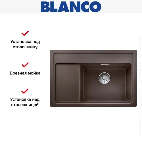 Мойка Blanco ZENAR XL 6 S Compact чаша справа, доска стекло клапан-автомат InFino® кофе фото 3