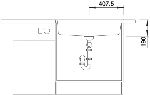 Мойка BLANCO DALAGO 8 Silgranit черный, клапан-автомат фото 5