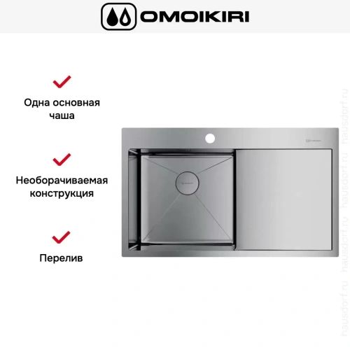 Мойка Omoikiri Akisame 86 IN-L крыло справа фото 5