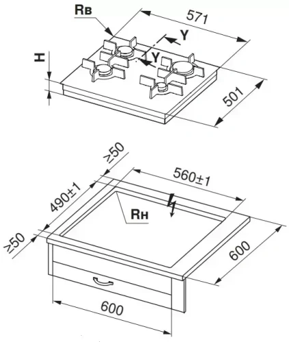 Газовая варочная панель V-ZUG GAS641GSAZ фото 5