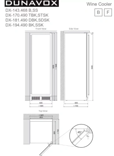 Винный шкаф Dunavox DX-143.468B фото 4