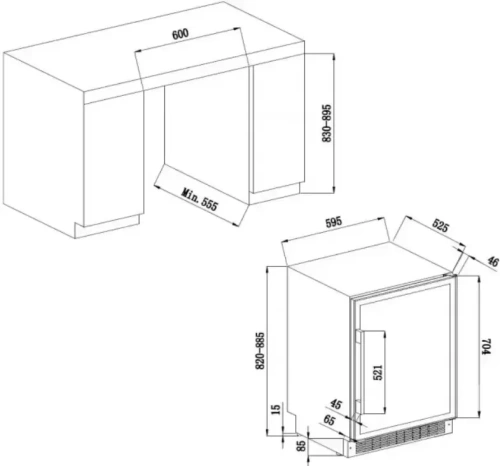 Винный шкаф Climadiff AVU53CDZA фото 6