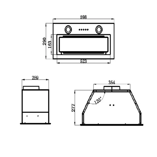 Встраиваемая кухонная вытяжка MAUNFELD TRAPEZE 602M черный фото 17