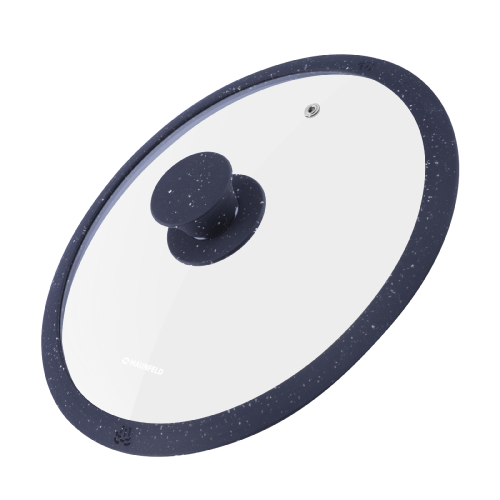 Крышка стеклянная MAUNFELD TRINITY MGL28SMBK с силиконовым ободком и ручкой, 28 см фото 2