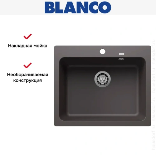 Мойка BLANCO NAYA 6 Silgranit темная скала фото 11