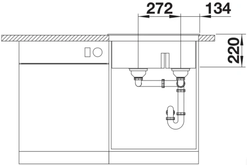Мойка BLANCO PLEON 6 Split Silgranit черный фото 6