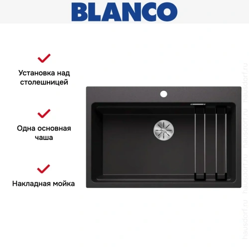 Мойка BLANCO ETAGON 8 Silgranit антрацит фото 9