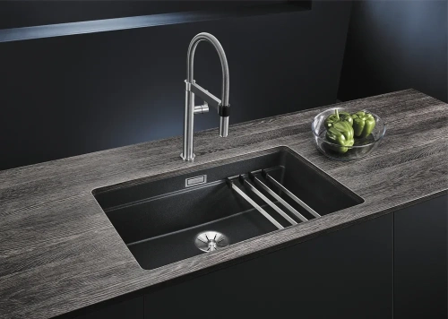 Мойка Blanco Etagon 700-U Silgranit черный клапан-автомат InFino 525891 фото 5