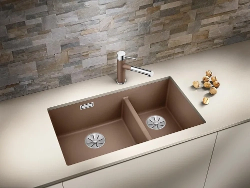 Мойка Blanco SUBLINE 430/270-U с отводной арматурой InFino® черный фото 2