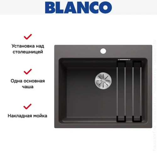 Мойка BLANCO ETAGON 6 Silgranit темная скала фото 9
