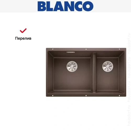 Мойка Blanco SUBLINE 430/270-U с отводной арматурой InFino® кофе фото 8