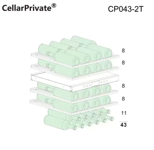 Встраиваемый под столешницу винный шкаф CellarPrivate CP043-2T фото 7