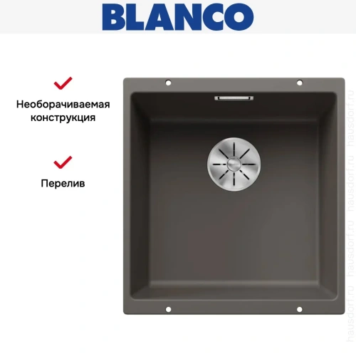 Мойка BLANCO SUBLINE 400-U Silgranit вулканический серый фото 11