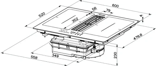 Варочная панель со встроенной вытяжкой Faber Galileo Slim F600 фото 5