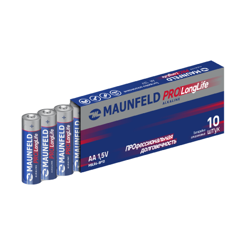 Батарейки MAUNFELD PRO Long Life Alkaline AA (LR6) MBLR6-PB10, упаковка 10 шт. фото 3