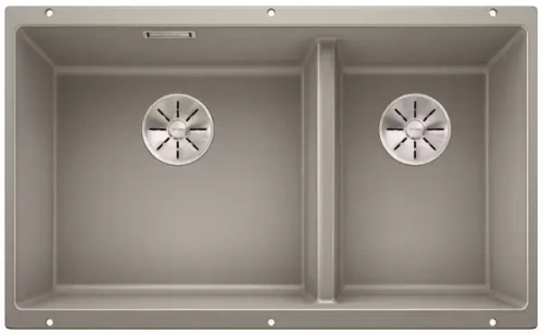 Мойка Blanco SUBLINE 430/270-U с отводной арматурой InFino® жемчужный