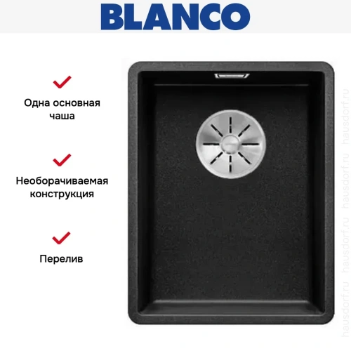 Мойка Blanco SUBLINE 320-F отводная арматура InFino® антрацит фото 3