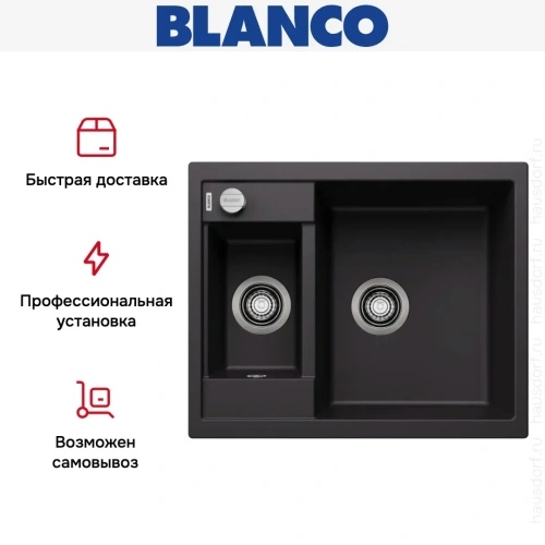 Мойка BLANCO METRA 6 Silgranit черный фото 10