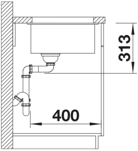 Мойка BLANCO SUBLINE 400-U Silgranit черный фото 7