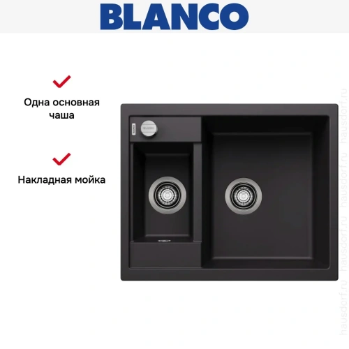 Мойка BLANCO METRA 6 Silgranit черный фото 9