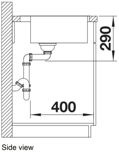 Мойка BLANCO ANDANO 500-IF/A нержавеющая сталь, клапан-автомат фото 4