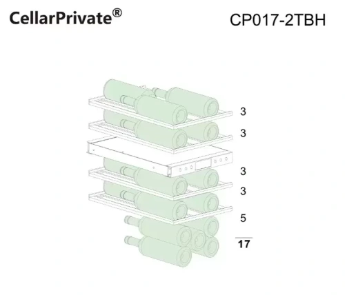 Встраиваемый под столешницу винный шкаф CellarPrivate CP017-2TBH фото 7