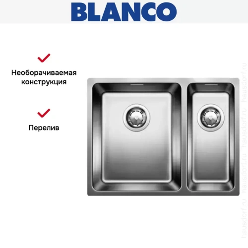 Мойка Blanco Andano 340/180-IF чаша слева нержавеющая сталь фото 6