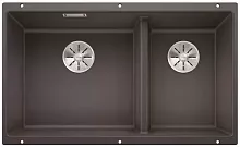 Мойка Blanco SUBLINE 430/270-U с отводной арматурой InFino® темная скала