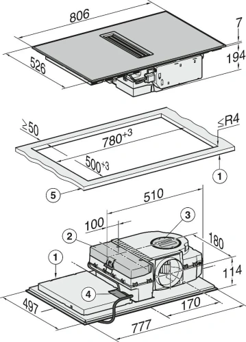 Варочная панель с вытяжкой Miele KMDA 7272 FR-U фото 4