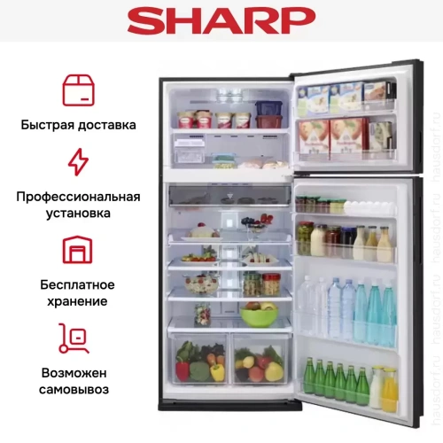 Двухкамерный холодильник Sharp SJXP59PGRD фото 4