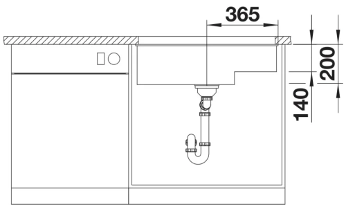 Мойка BLANCO SUBLINE 700-U Level Silgranit черный фото 6