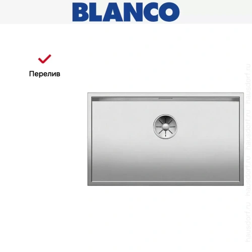 Мойка Blanco ZEROX 700-U Durinox® отводная арматура InFino® нержавеющая сталь фото 6