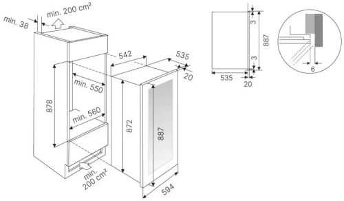 Встраиваемый винный шкаф Kuppersbusch FWK 2852.0 S фото 2