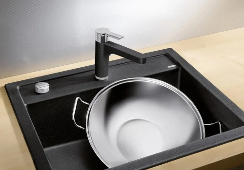 Мойка BLANCO DALAGO 6 Silgranit черный, клапан-автомат фото 2