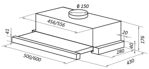 Встраиваемая кухонная вытяжка MAUNFELD VS Fast 50 черный фото 20