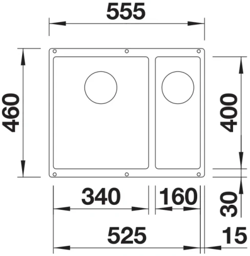 Мойка BLANCO SUBLINE 340/160-U Silgranit темная скала, чаша слева фото 2