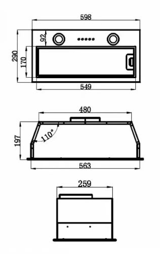 Встраиваемая кухонная вытяжка MAUNFELD THAMES 601PM белый фото 14