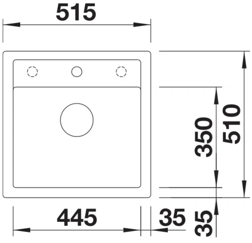 Мойка BLANCO DALAGO 5 Silgranit черный, клапан-автомат фото 5