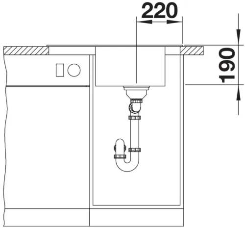 Мойка BLANCO ELON 45 S Silgranit черный, клапан-автомат фото 5