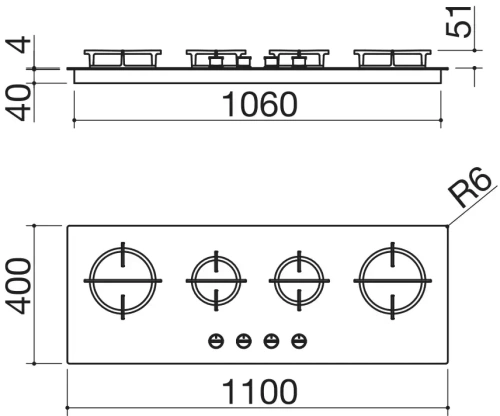 Газовая варочная панель Barazza 1PMD104 фото 5