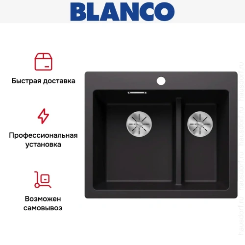 Мойка BLANCO PLEON 6 Split Silgranit черный фото 10