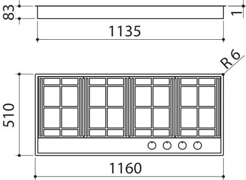 Газовая варочная панель Barazza 1PLE3D фото 6