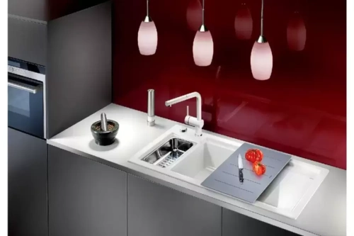 Мойка Blanco AXON II 6 S (чаша слева) керамика клапан-автомат InFino® жасмин фото 2