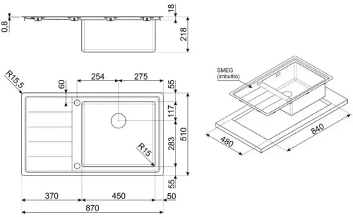 Мойка Smeg LFTG861S фото 4