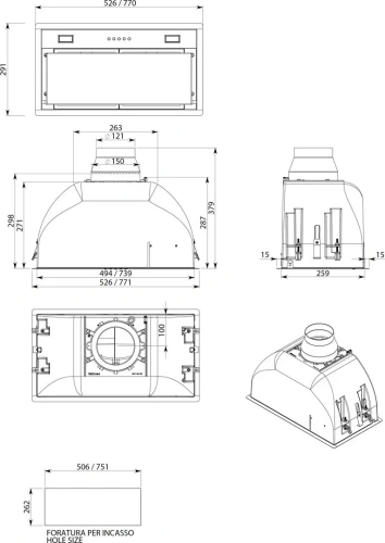 Вытяжка Falmec BUILT IN BURANO PLUS 70 BK фото 2