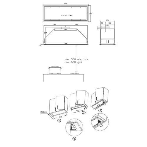 Полновстраиваемая вытяжка Korting KHI 9997 GN фото 6