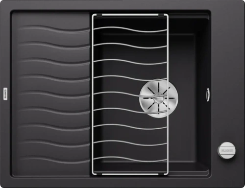 Мойка BLANCO ELON 45 S Silgranit черный, клапан-автомат